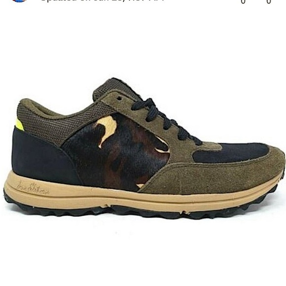 Sam Edelman Des Camouflage Camo Calf Hair Trainer Lace up Sneaker​​ - Picture 1 of 9